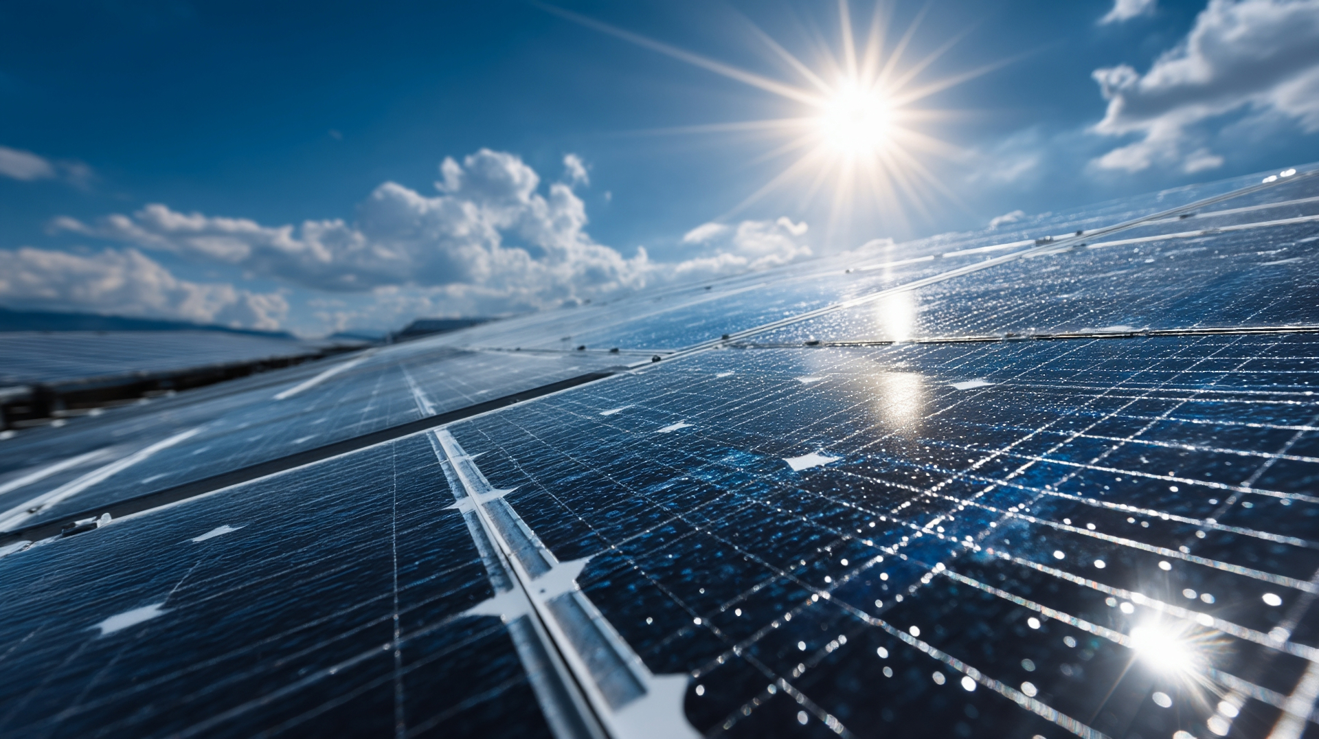 Pannelli fotovoltaici illuminati dal sole